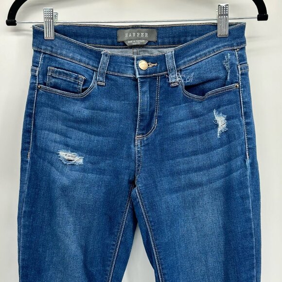 Harper Stretch Destructed Skinny Jeans Size 27 - Picture 2 of 6